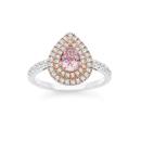 Silver-and-Rose-Gold-Plate-Blush-Pink-CZ-Pear-Cluster-Ring Sale
