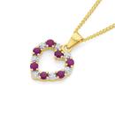 9ct-Gold-Ruby-Diamond-Heart-Pendant Sale