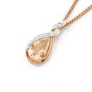 9ct-Rose-Gold-Morganite-Diamond-Pendant Sale