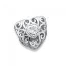 Silver-Your-Story-Puff-Filigree-Cubic-Zirconia-Heart-Bead Sale
