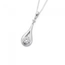 Silver-Cubic-Zirconia-Teardrop-Pendant Sale