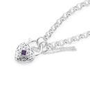 Silver-Off-Square-Violet-Cubic-Zirconia-in-Flower-Padllock-Bracelet Sale