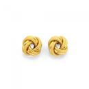 9ct-Gold-9mm-Plain-Patterned-Knot-Stud-Earrings Sale