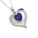 Silver-Violet-Cubic-Zirconia-Open-Heart-Cubic-Zirconia-Pendant Sale