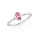 Silver-Pink-Cubic-Zirconia-Oval-Bezel-Set-Friendship-Ring Sale