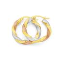 9ct-Tri-Tone-Gold-15mm-Twist-Hoop-Earrings Sale