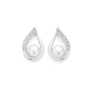 Silver-Cultured-Freshwater-Pearl-With-CZ-Earrings Sale