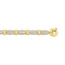 9ct-Gold-19cm-CZ-Tonneau-Bolt-Ring-Bracelet Sale