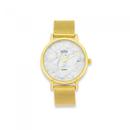 Elite-Ladies-Gold-Tone-Marble-Dial-Mesh-Watch Sale