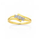 9ct-Gold-Diamond-Cluster-Angled-Trilogy-Dress-Ring Sale