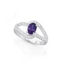 Silver-Oval-Violet-Cubic-Zirconia-Split-Band-Ring Sale