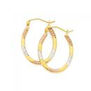 9ct-Gold-Tri-Tone-Striped-Oval-Hoop-Earrings Sale