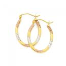 9ct-Tri-Tone-Gold-Oval-Hoop-Earrings Sale