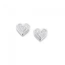 Silver-Christmas-Heart-of-Love-Cubic-Zironia-Stud-Earrings Sale
