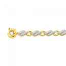 9ct-Gold-185cm-Solid-Flame-Links-CZ-Bolt-Ring-Bracelet Sale
