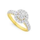18ct-Gold-Diamond-Halo-Engagement-Ring Sale