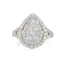 9ct-Gold-Diamond-Pear-Shape-Dress-Ring Sale