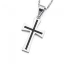 Stainless-Steel-Black-Centre-Flared-Cross Sale