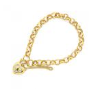 9ct-Gold-19cm-Solid-Diamond-Padlock-Bracelet Sale