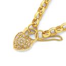 9CT-Gold-19CM-Solid-Diamond-Padlock-Bracelet Sale