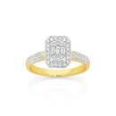 9ct-Gold-Diamond-Emerald-Shape-Rings Sale
