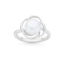 Silver-Cultured-Freshwater-Pearl-Flower-Ring Sale