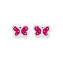 Silver-Pink-Polka-Dot-Butterfly-Stud-Earrings Sale