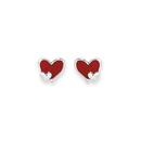 Silver-Red-Enamel-Double-Hearts-Stud-Earrings Sale