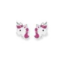 Silver-Enamel-Unicorn-Head-Earrings Sale