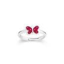 Silver-Pink-Polka-Dot-Butterfly-Ring Sale