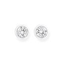 Silver-6mm-CZ-Bezel-Set-Stud-Earrings Sale