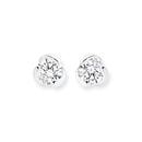 Sterling-Silver-3-Petal-Cubic-Zirconia-Stud-Earrings Sale