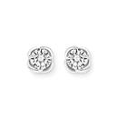 Sterling-Silver-Round-Cubic-Zirconia-Scallop-Border-Stud-Earrings Sale