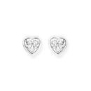 Silver-CZ-Heart-Bezel-Stud-Earrings Sale