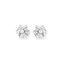 Sterling-Silver-6mm-Cubic-Zirconia-Round-6-Claw-Studs Sale