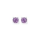 Silver-4mm-Amethyst-Stud-Earrings Sale