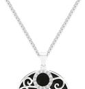 Silver-CZ-Onyx-Filigree-Pattern-Pendant Sale