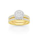 18ct-Gold-Diamond-Cluster-Bridal-Set Sale