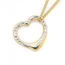 9ct-Gold-Two-Tone-Diamond-Cut-Floating-Heart-Pendant Sale