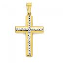 9ct-Gold-Two-Tone-Diamond-Cut-Cross Sale
