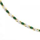 9ct-Gold-Created-Emerald-Diamond-Bracelet Sale