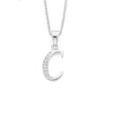 Sterling-Silver-Cubic-Zirconia-Initial-C-Pendant Sale