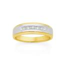 9ct-Yellow-and-White-Gold-5-Diamonds-Mens-Ring Sale