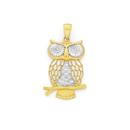 9ct-Two-Tone-Gold-Owl-Pendant Sale