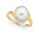 9ct-Freshwater-Pearl-Diamond-Ring Sale