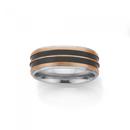 Steel-Rose-Plate-Double-Black-Line-Ring Sale