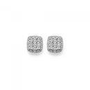 9ct-White-Gold-Diamond-Cluster-Cushion-Shape-Stud-Earrings Sale