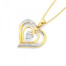 9ct-Gold-Diamond-Double-Heart-Pendant Sale