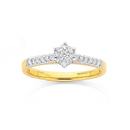 9ct-Gold-Diamond-Cluster-Shoulder-Set-Ring Sale