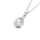 Silver-Pear-Cubic-Zirconia-Pendant Sale